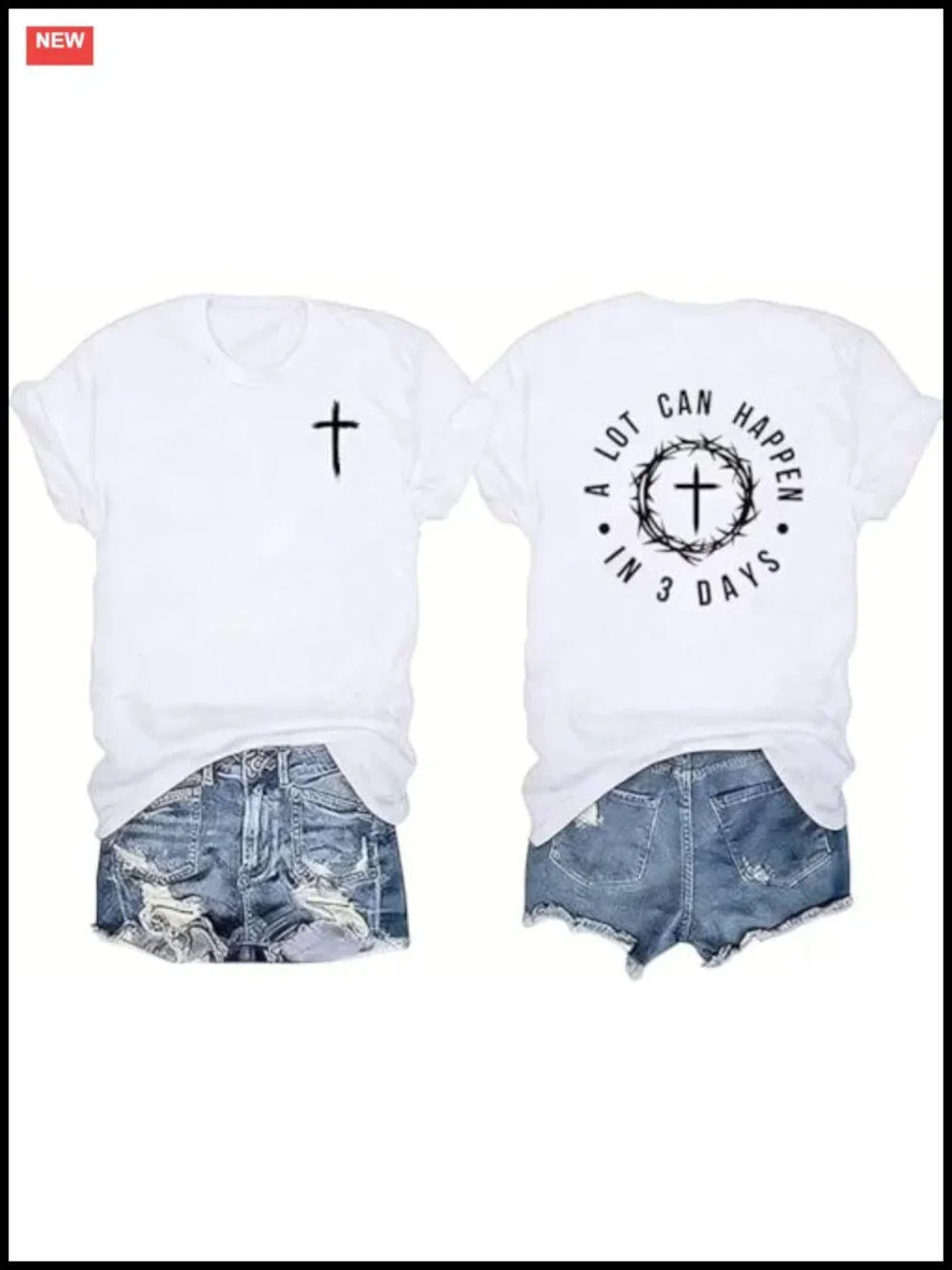 Christian Graphic Tee for Women Bible Verse Jesus Inspirational Soft Cotton